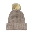 Bonnet pompom Brun